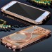 iPhone 6 6s Plus 5.5 - Rose Gold Aluminum Metal Hard Bumper Frame with Glossy Diamond Rhinestone Protective Cover Case